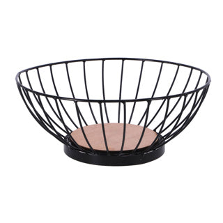 Autres marques Metal Fruit Bowl 28 cm Black Wood