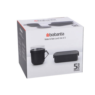 Brabantia Lunch Set Faire prendre 2 pièces gris foncé