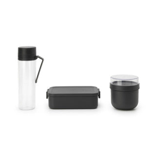 Brabantia set petit-déjeuner et déjeuner make take dark gre gris foncé