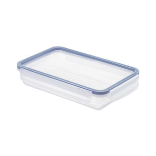 Récipient pour produits frais 1 l plat clic lock bleu | 2 pièces