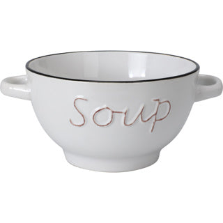 Bol à soupe avec anses en faïence | 4 pièces