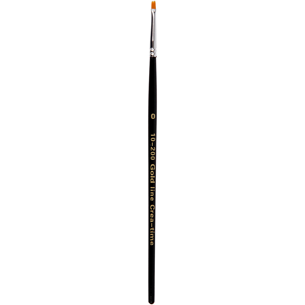 Creativ company pinceaux gold line, plats, taille 0, l: 18,5 cm, l: 1 mm, 12 pièces 1 boîte