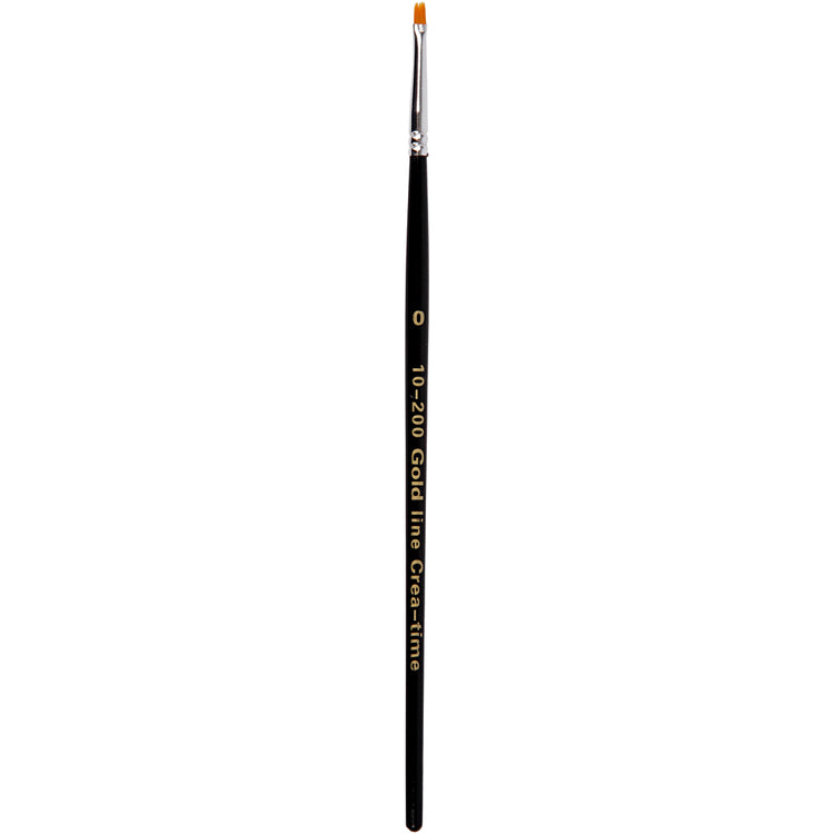 Creativ company pinceaux gold line, plats, taille 0, l: 18,5 cm, l: 1 mm, 12 pièces 1 boîte