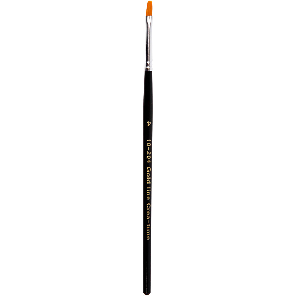 Creativ company pinceaux gold line, plats, taille 4, l: 18,5 cm, l: 2 mm, 12 pièces 1 boîte