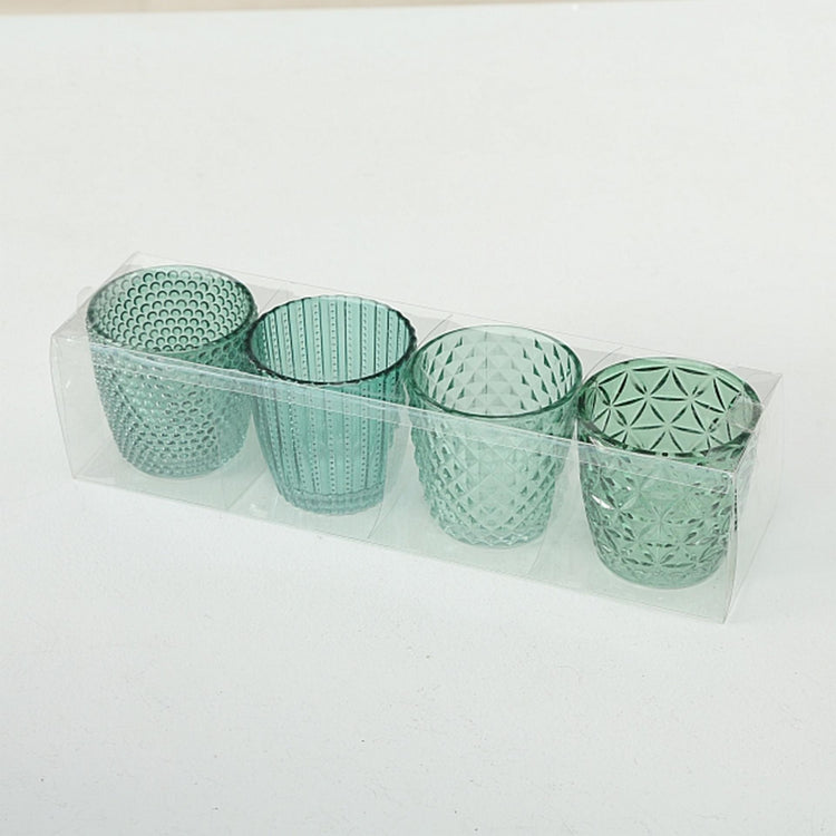 Boltze home lanterne marilu h7,5cm verre lot de 4