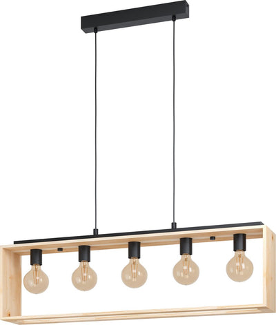 Eglo famborough - suspension - e27 - 100 cm - bois noir