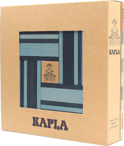 Kapla - jouets de construction colorés - bleu - 40 planches
