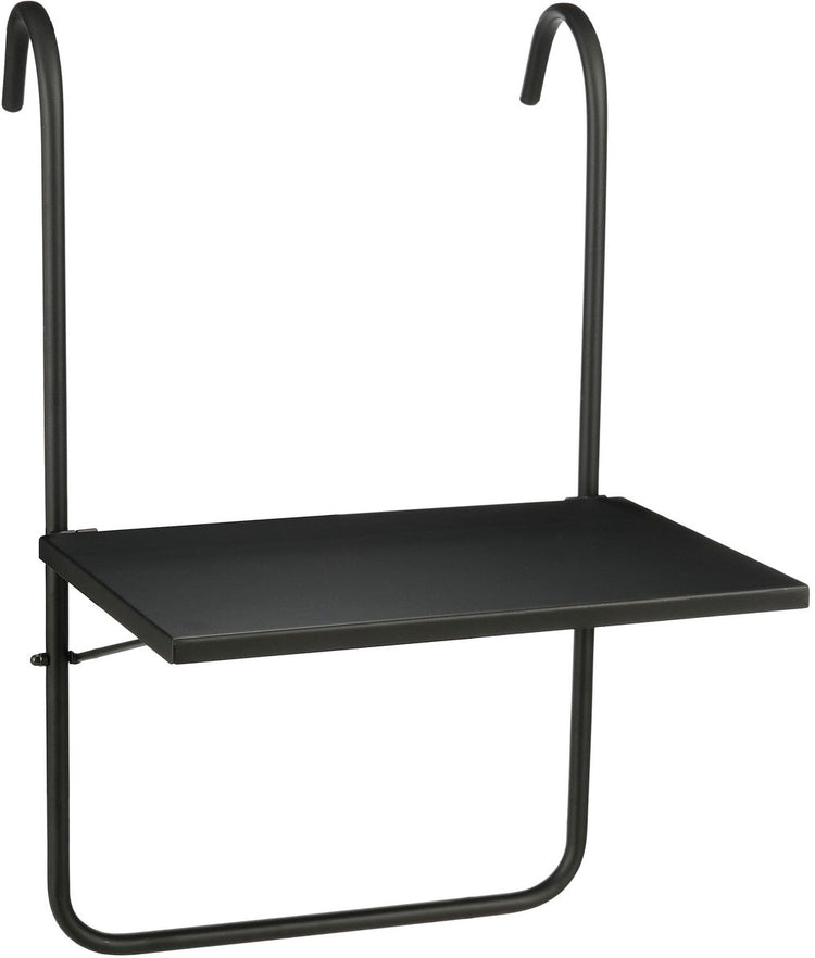 Mica decorations table suspendue seatle balcon - table d'extérieur - plateforme pour balcon - 57,5 x 38 cm - métal - noir