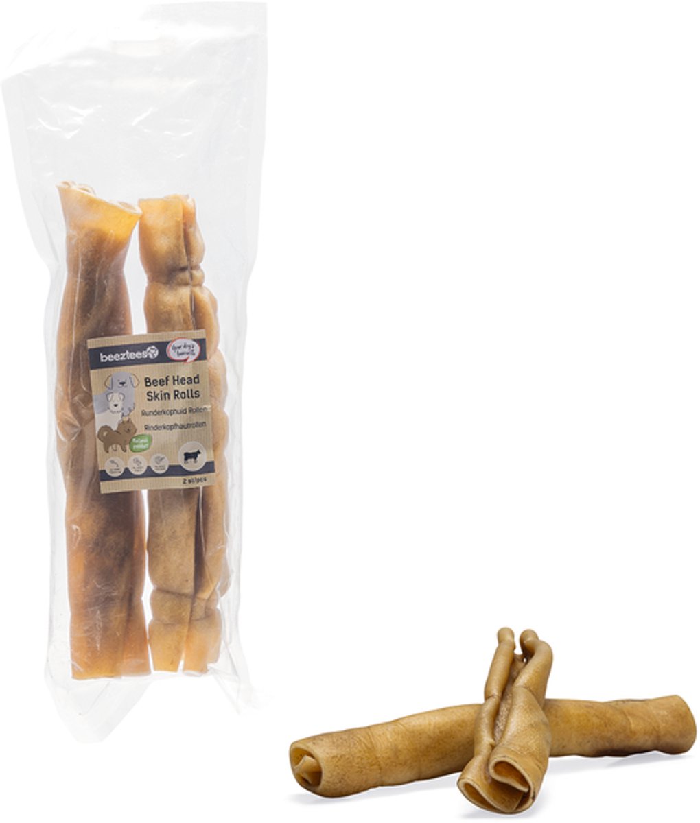 Beeztees rouleau de peau de bovin - snack pour chien - 2 pcs.