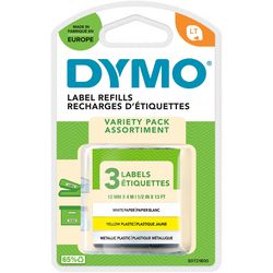 Ruban d'étiquettes pour letratag dymo s0721800 4mx12mm jaune blanc argent