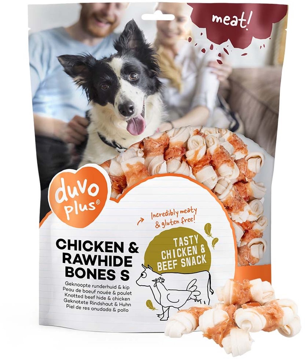 Duvo plus de la viande ! Snack cuisses de poulet en cuir brut pour chiens s-1kg
