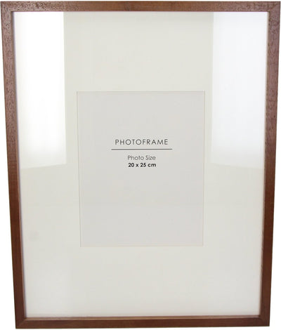 Cadre photo collection Hd bois d'hévéa marron 20x25cm