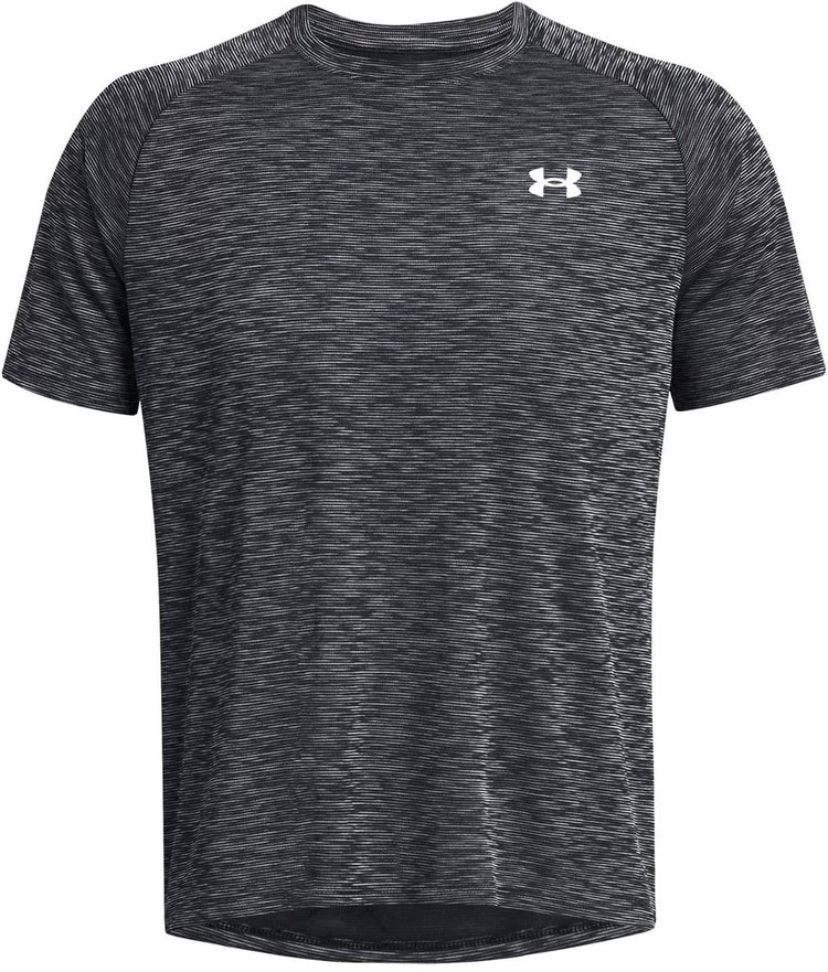 Under Armour UA Tech Texture Red SS-BLK Chemise de sport pour hommes - Noir - Blanc