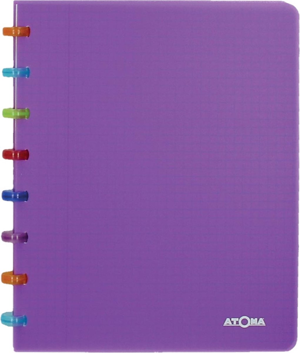 Carnet Atoma tutti frutti, ft a5, 144 pages, à carreaux commerciaux, violet transparent