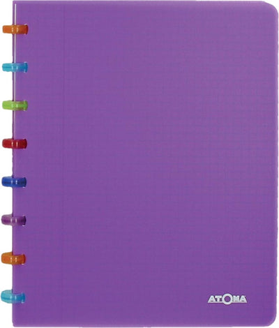 Carnet Atoma tutti frutti, ft a5, 144 pages, à carreaux commerciaux, violet transparent