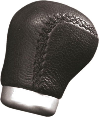 Pommeau de levier de vitesse Carpoint - cuir noir chromé - pour voitures sans serrure de marche arrière - 3 douilles de remplissage différentes - petites vis Allen et une clé Allen