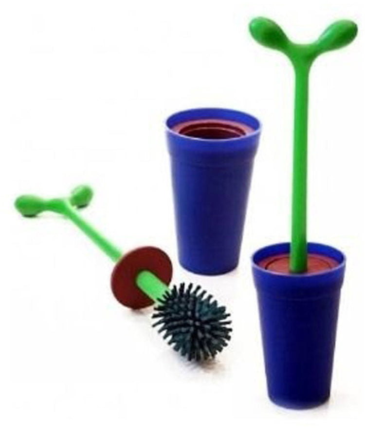 Alessi brosse de toilette merdolino - plastique - bleu vert