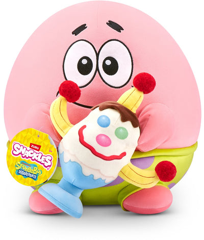 Snackles personnage sous licence Bob l'éponge en peluche 35 cm (Patrick Star) de zuru