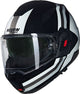 Casque système Nolan n120-1 lineo 348 noir blanc argent brillant - casque