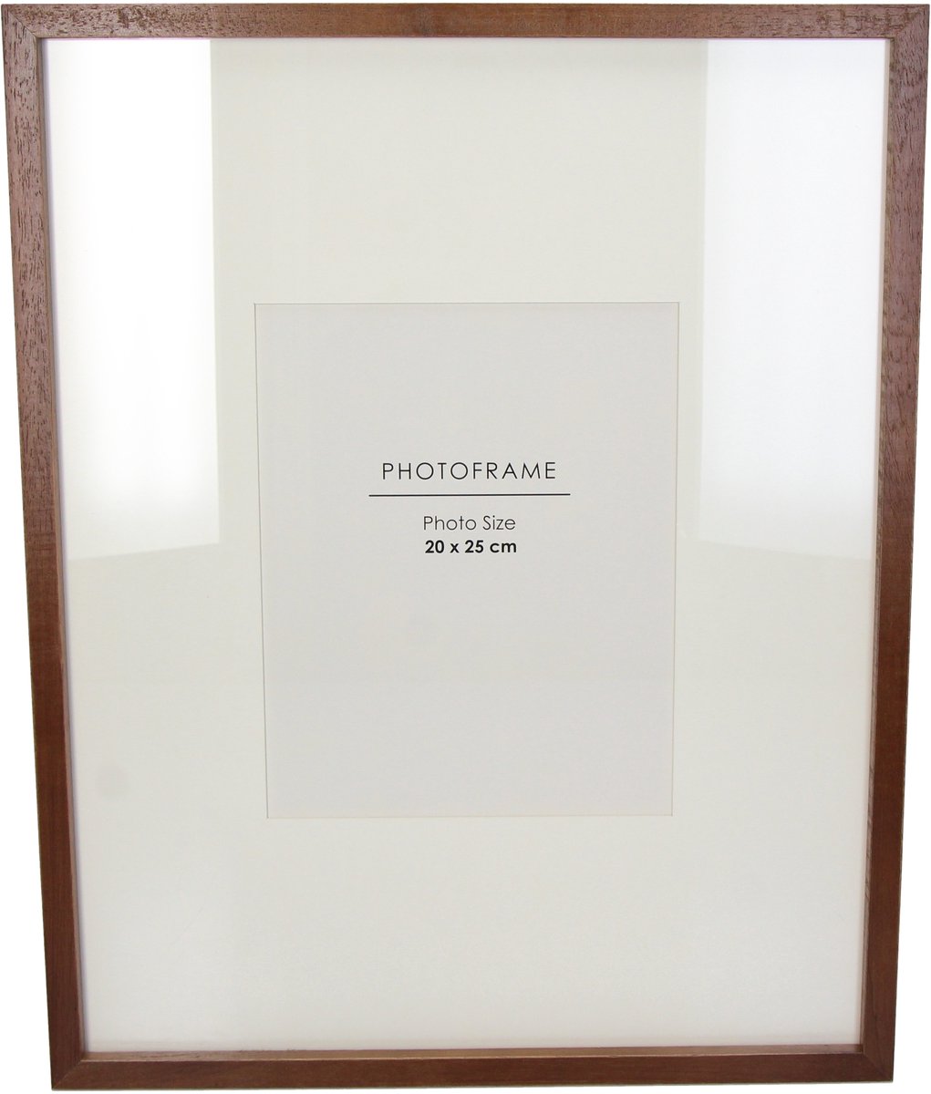 Cadre photo collection Hd bois d'hévéa marron 20x25cm