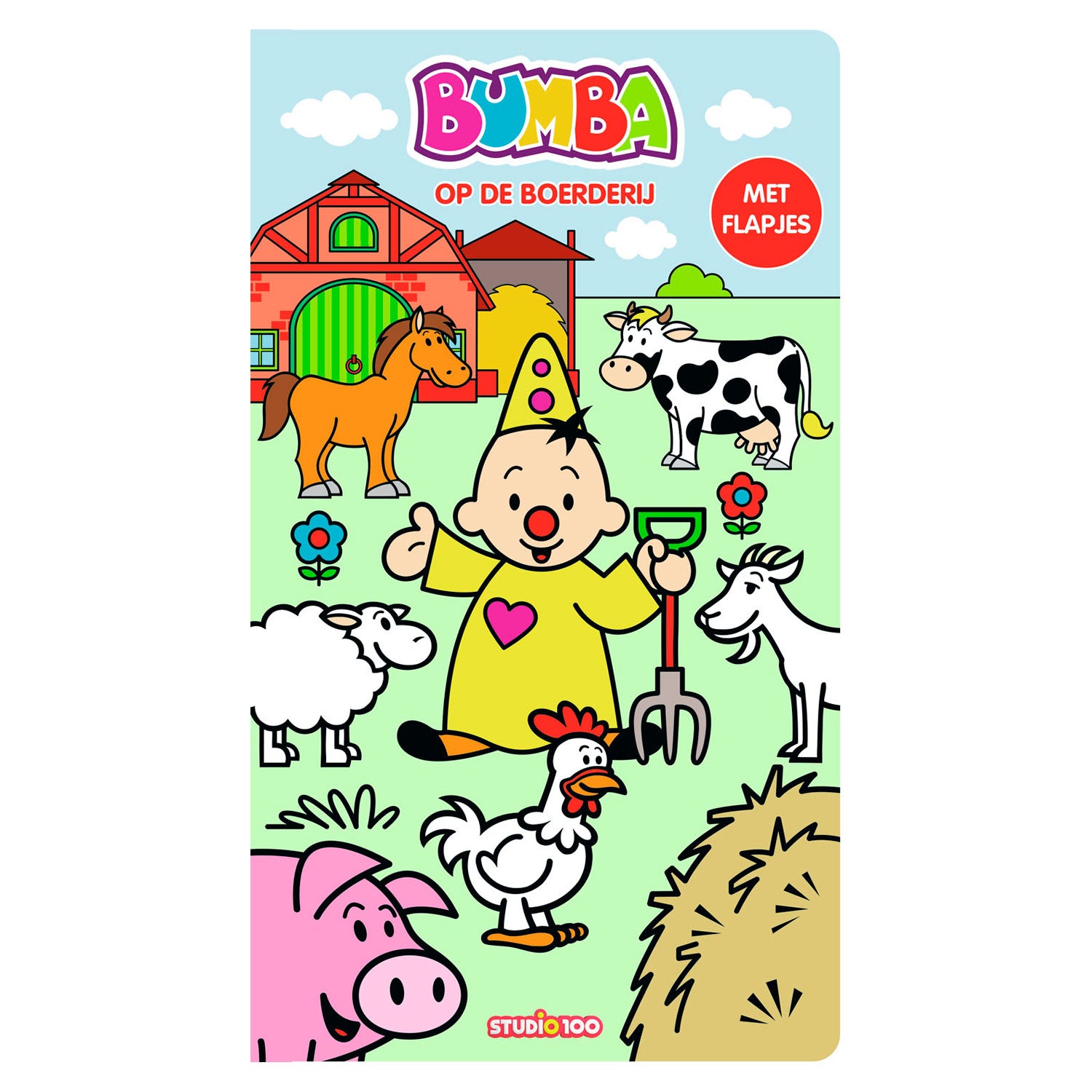 Livre en carton de bumba avec volets - à la ferme