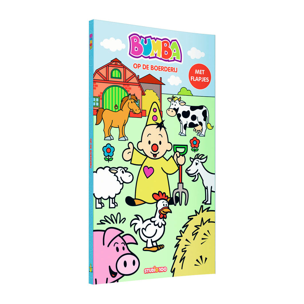 Livre en carton de bumba avec volets - à la ferme