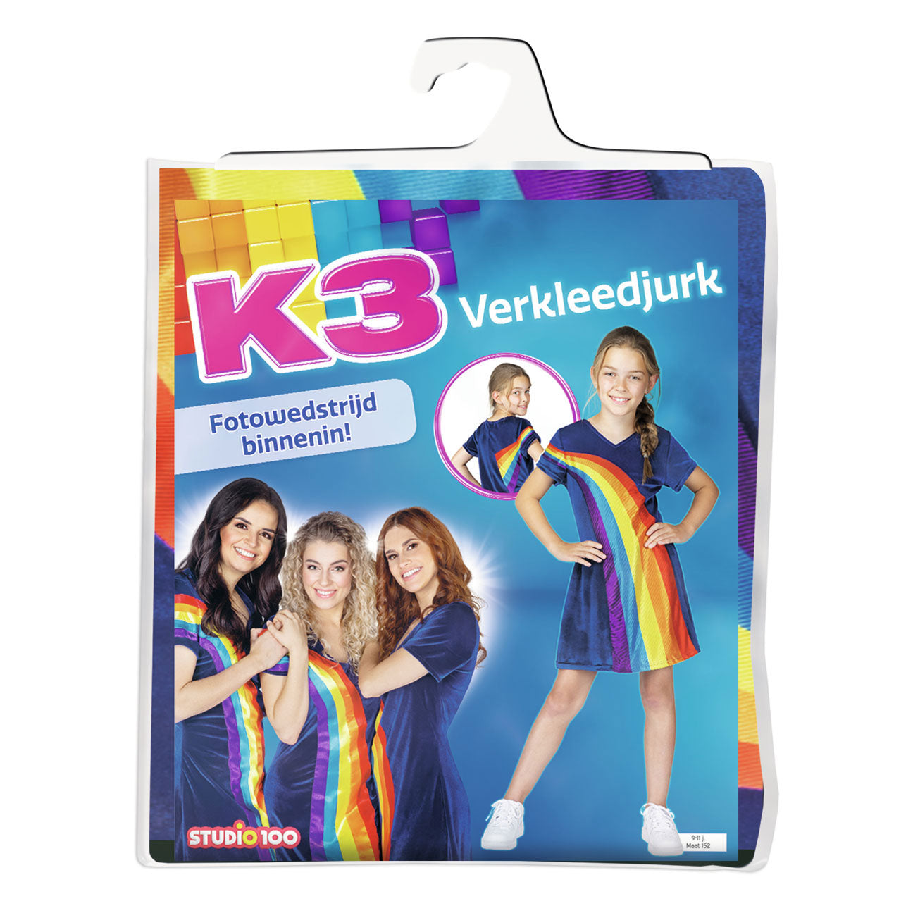 K3 robe robe arc-en-ciel bleu, 9-11 ans