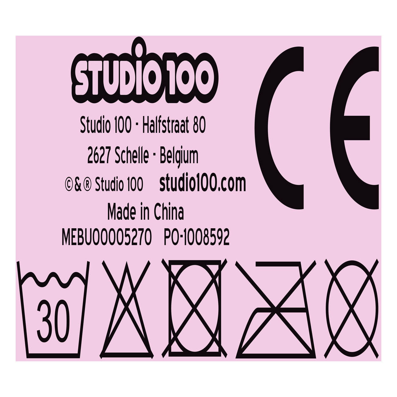 Studio 100 rose en velours côtelé, 35 cm