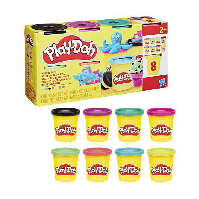 Play-doh vibrant - 8 pots en argile