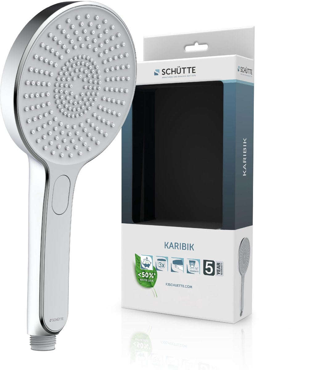 Douchette à main Schütte karibik - pomme de douche ronde - chrome gris clair