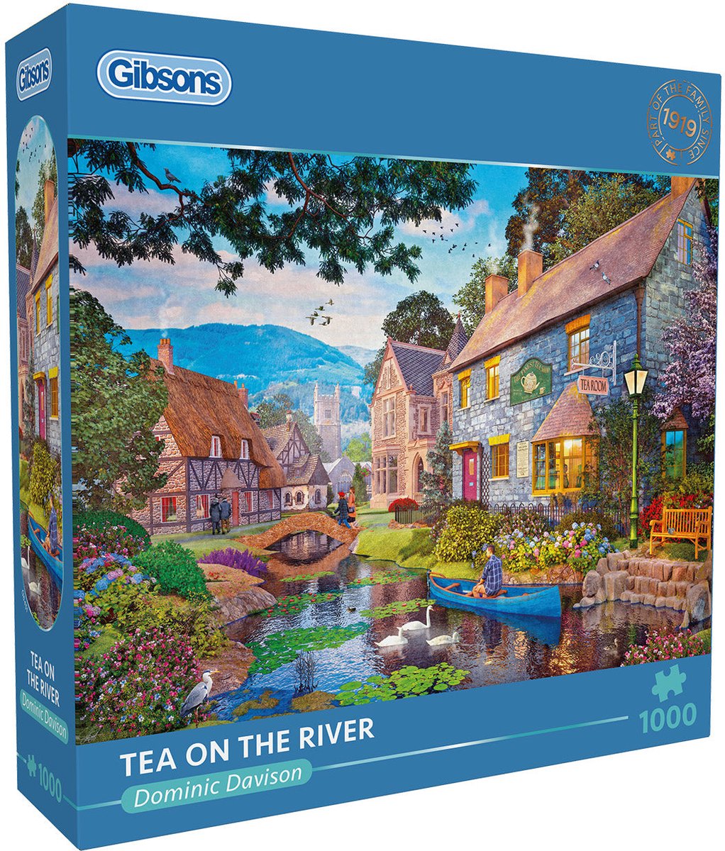 Gibsons - thé sur la rivière (par dominic davison) - 1000 pièces 68×49cm (l×h) - puzzle pour adultes