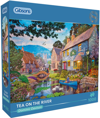 Gibsons - thé sur la rivière (par dominic davison) - 1000 pièces 68×49cm (l×h) - puzzle pour adultes