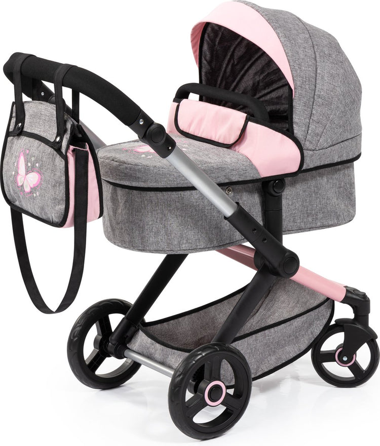 Bayer design - combinaison landau pour poupée xeo, sac, gris jeans, rose
