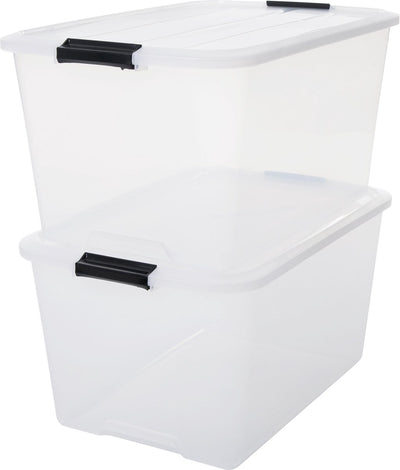 Boîte de rangement Iris topbox - 45l - plastique - transparent - lot de 2