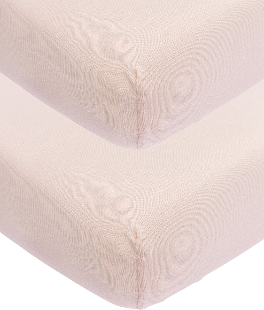 Drap-housse Meyco baby uni - lot de 2 - rose tendre - 60x120cm