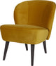 Fauteuil sara Woood - velours - ocre - 59x71x70