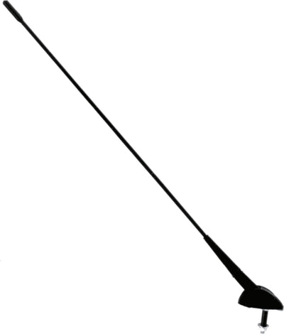 Antenne de toit Carpoint FM AM - angle d'inclinaison réglable de 0 à 50° - longueur du mât 43 cm - trou de perçage ø 5 mm - profondeur d'installation 22 mm - taille de la tête d'antenne 47x30 mm - longueur du câble 2 mètres