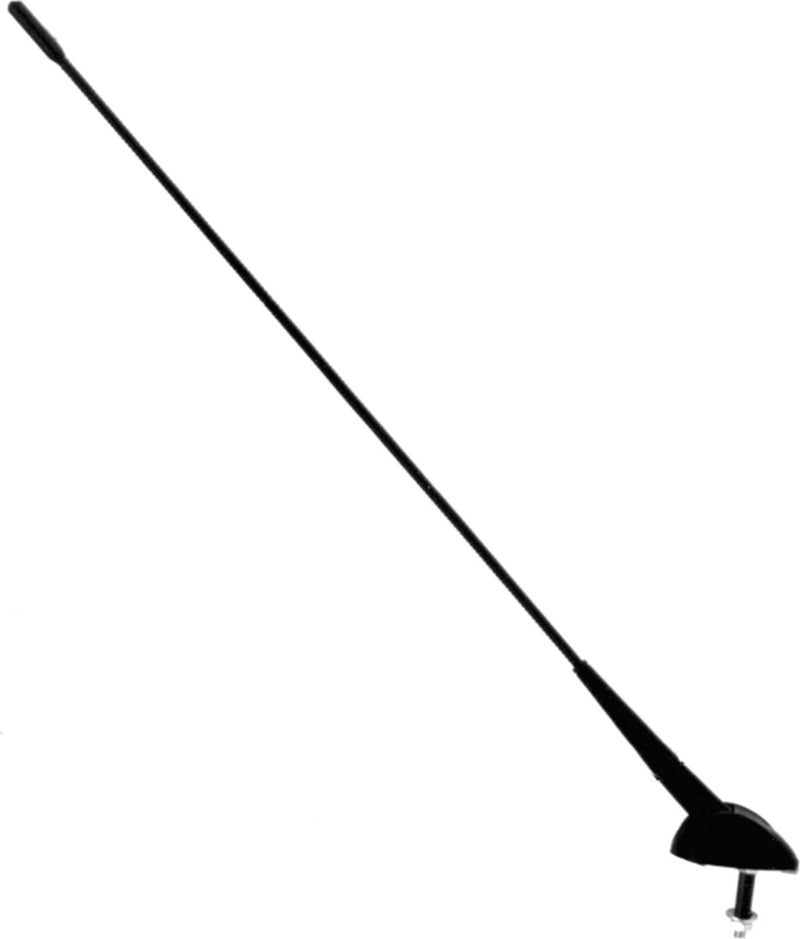 Antenne de toit Carpoint FM AM - angle d'inclinaison réglable de 0 à 50° - longueur du mât 43 cm - trou de perçage ø 5 mm - profondeur d'installation 22 mm - taille de la tête d'antenne 47x30 mm - longueur du câble 2 mètres