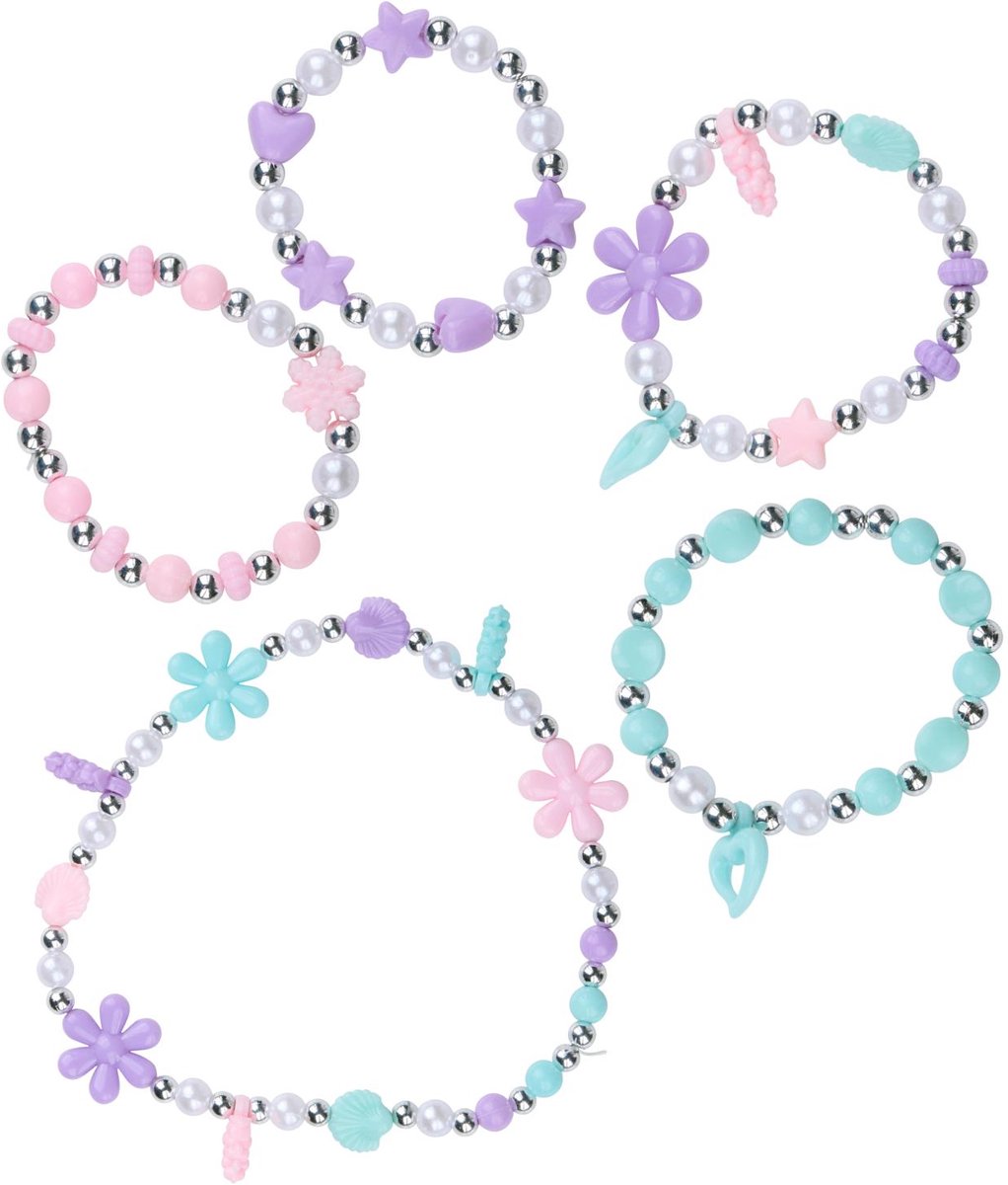 Eddy Toys Kit de Fabrication de Bracelets pour Enfants - Ensemble de Fabrication de Bijoux avec Perles en Rose Violet Bleu - Fabrication de Bracelets avec Fil élastique et Formes - Ensemble de Bracelets de Perles créatifs 10000 pièces