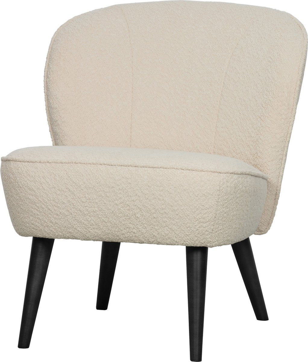 Fauteuil sara Woood - boucle - crème - 71x59x70
