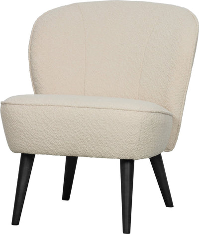 Fauteuil sara Woood - boucle - crème - 71x59x70