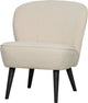 Fauteuil sara Woood - boucle - crème - 71x59x70