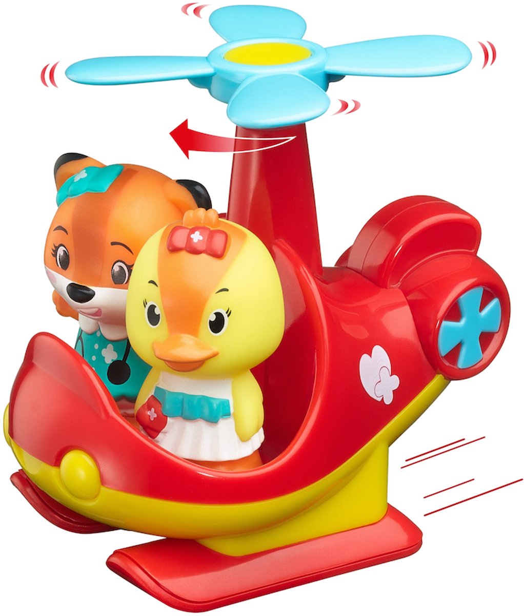 Coffret de jeu hélicoptère de sauvetage Klorofil – hélicoptère avec hélices de fleurs rotatives et espace pour 2 figurines – dont la figurine Donna Duck – jouet pour tout-petits à partir de 18 mois – stimule l'imagination et le jeu de rôle