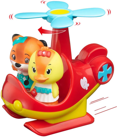 Coffret de jeu hélicoptère de sauvetage Klorofil – hélicoptère avec hélices de fleurs rotatives et espace pour 2 figurines – dont la figurine Donna Duck – jouet pour tout-petits à partir de 18 mois – stimule l'imagination et le jeu de rôle