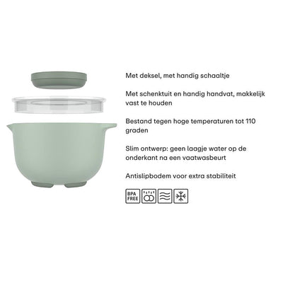 CHEF DE BOLS AMPOSITIQUE 3L avec couverture d'éclaboussure nordique sage