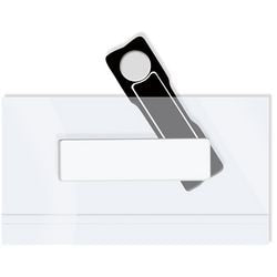 Badge nominatif bureau dépôt magnétique 42 x 76 mm transparent