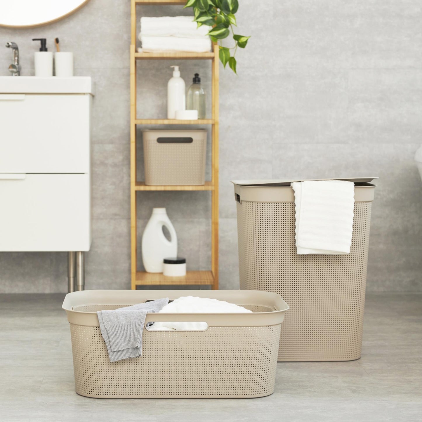 Rotho tissu collecteur Brisen 50 L Cappuccino