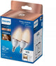 Philips Lighting Philips Smart Lighting - Lot de 2 lampes bougies - Éclairage LED intelligent - Lumière blanche chaude à froide - E14 - 40 W - Mat - Wi-Fi