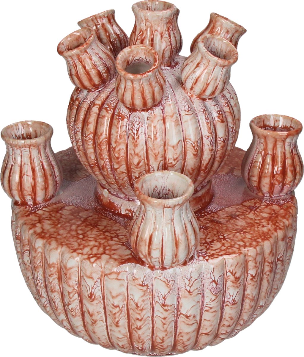 Vase collection Hd faïence orange 23,5x23,5x27,5cm