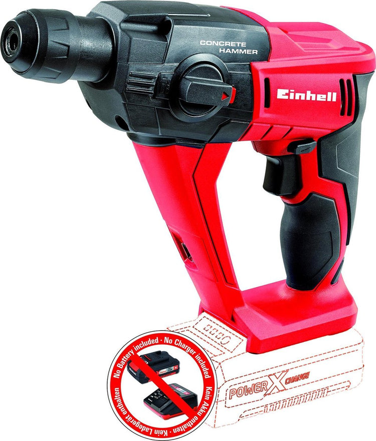 Marteau perforateur sans fil Einhell te-hd 18 li-solo power x-change (li-ion - 18 v - 1,2 y - capacité de perçage dans le béton 12 mm - enregistrement SDS plus - éclairage LED - sans batterie ni chargeur)